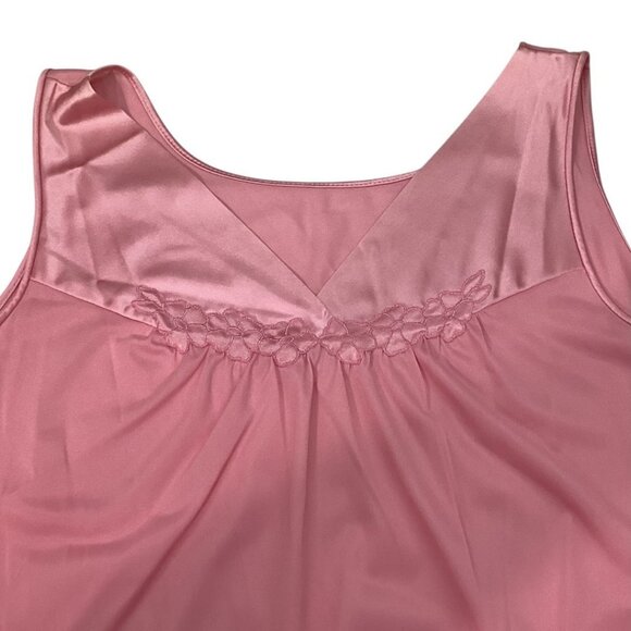 Vintage Vanity Fair Pink Nylon Nightgown‎ Slip Dress Size Large - Picture 5 of 8